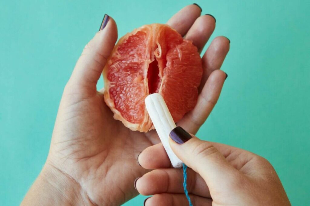 Grapefruit mit Tampon